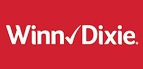 Winn-Dixie logo on a red background; white text with a checkmark.