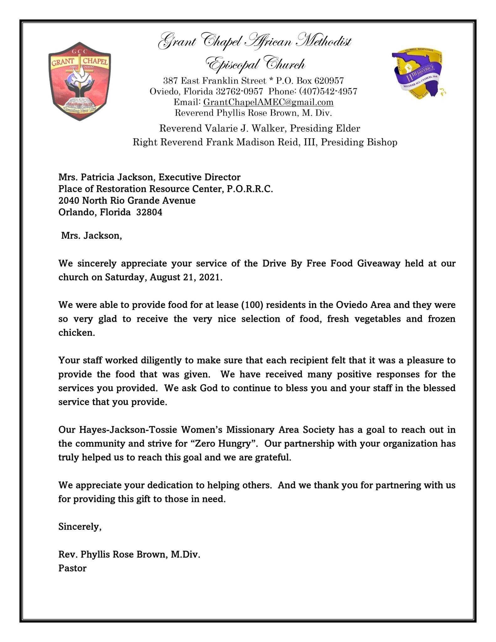 Letter from a school with two logos, addressed to a parent, regarding a school visit.