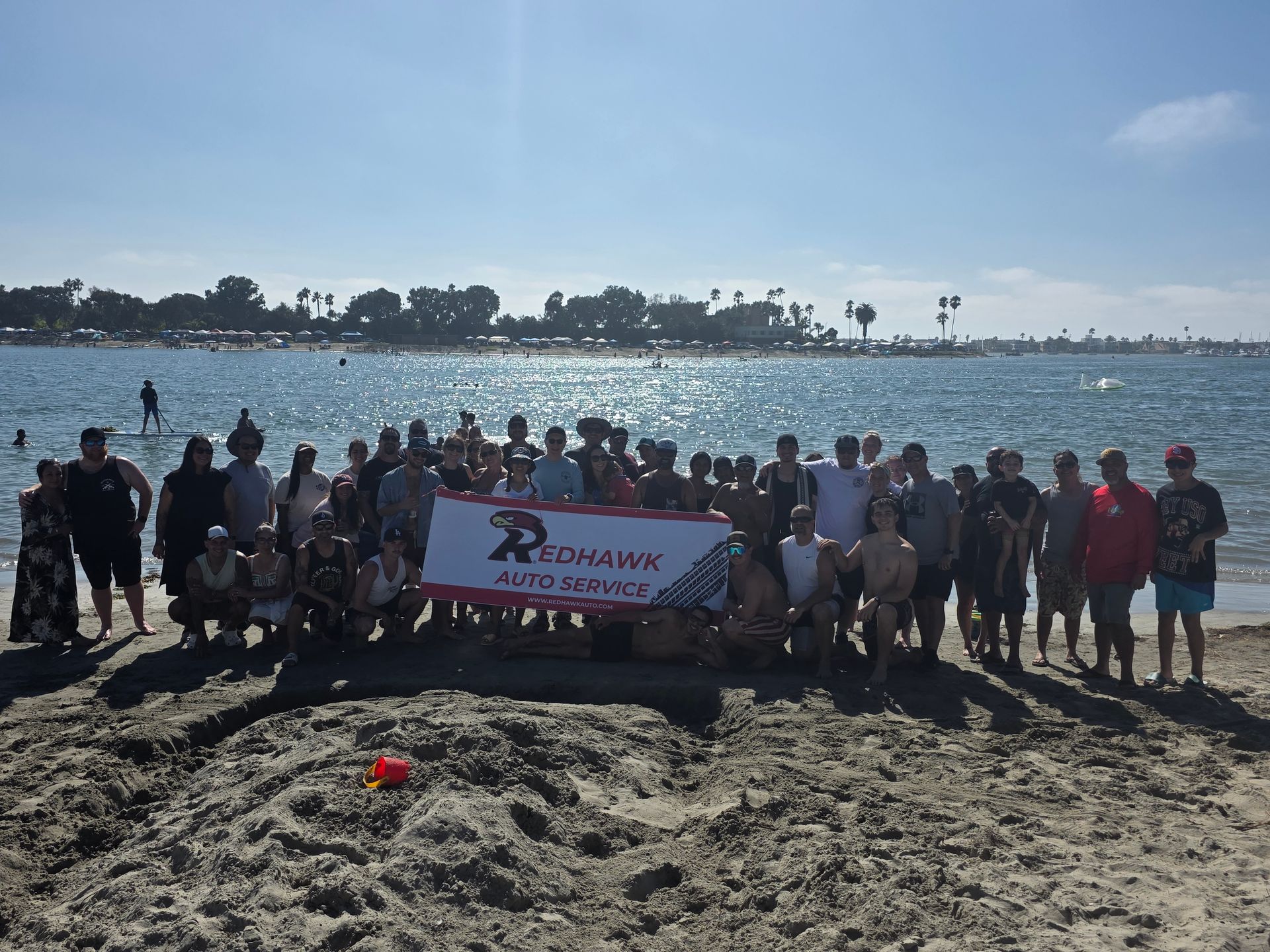Redhawk Auto Service employees gathered at Paradise Point in San Diego for the annual company picnic.