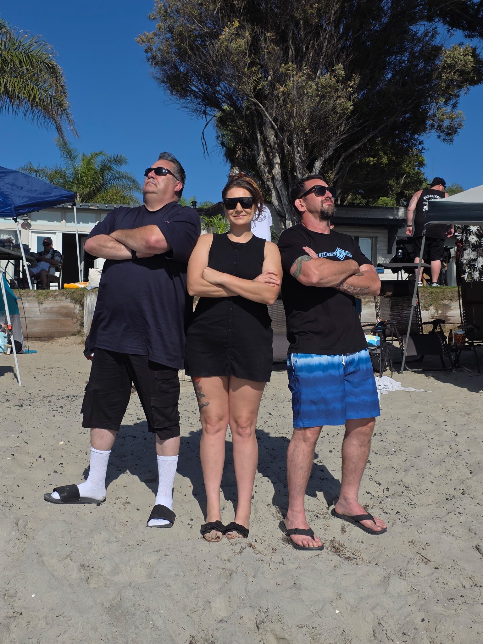 Jessica, Sean, and Tony from Redhawk Auto Service Murrieta and Poway enjoying the company picnic.