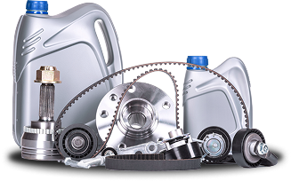 Vehicle parts with oil bottles | Redhawk Auto Service