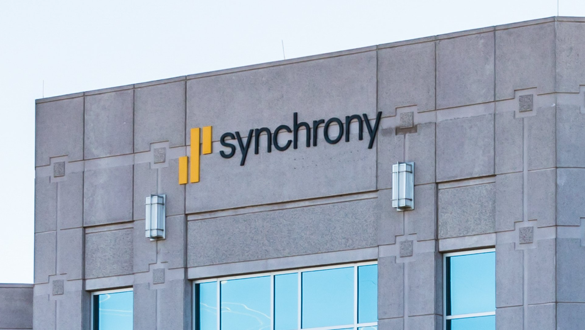 A building with the word synchrony on it