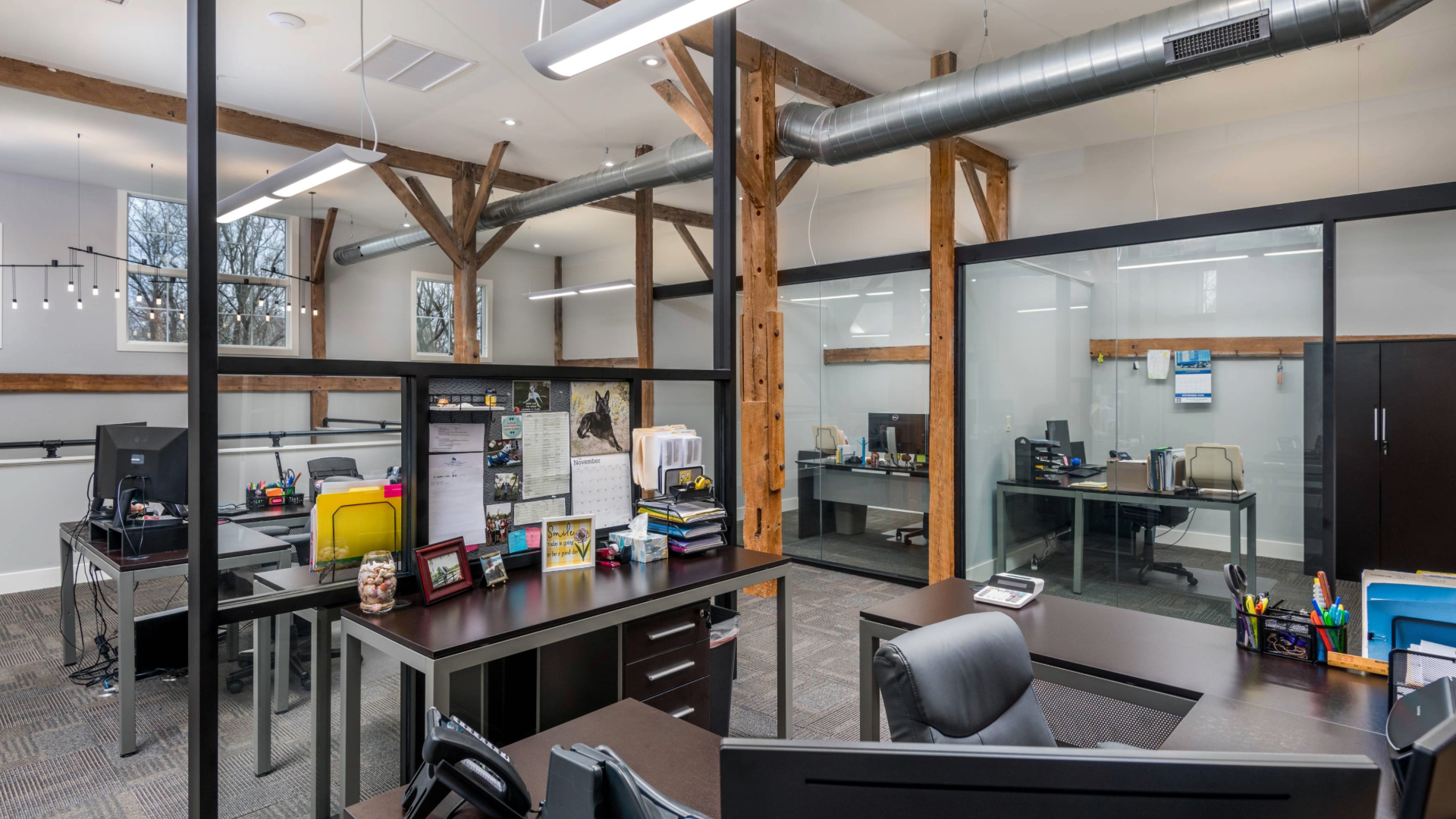 upstairs office space after reconstruction