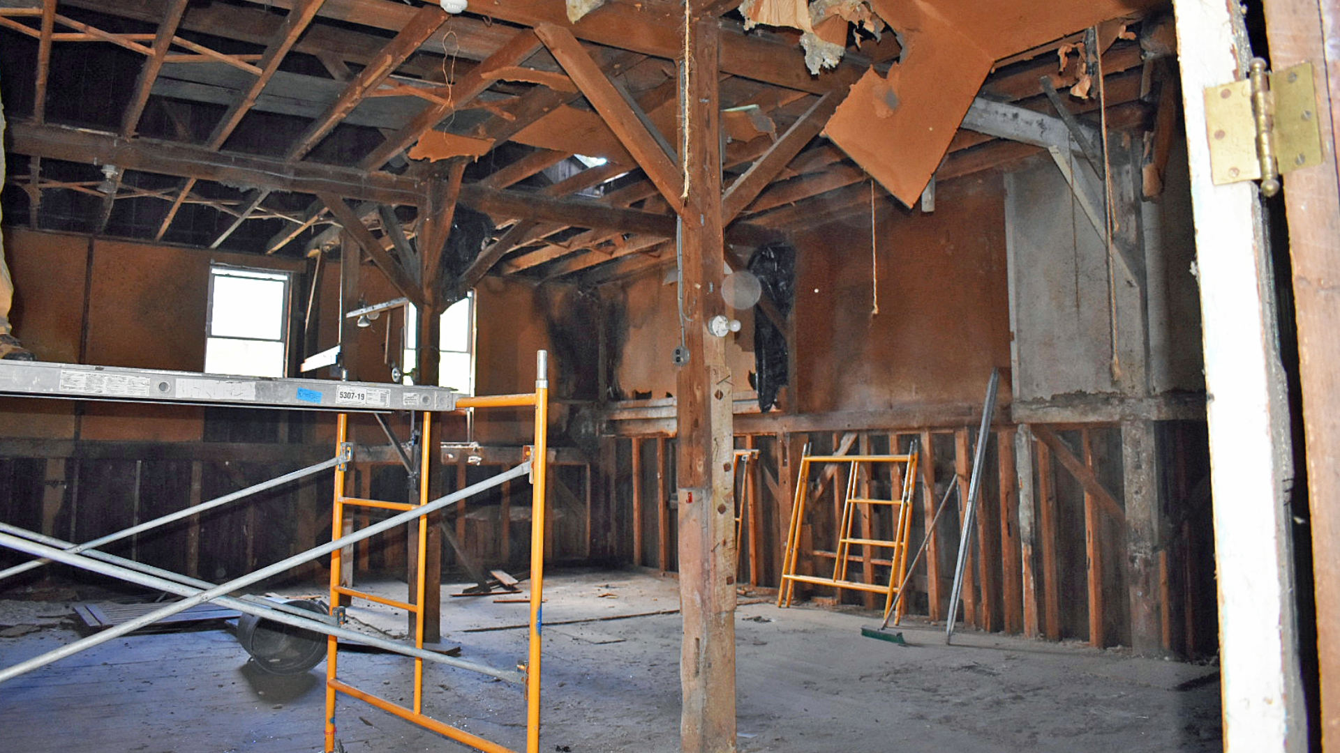 upstairs office space before reconstruction process