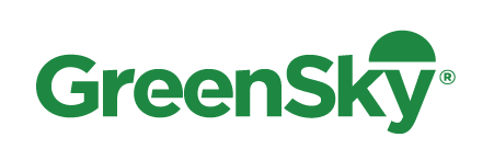 A green sky logo on a white background