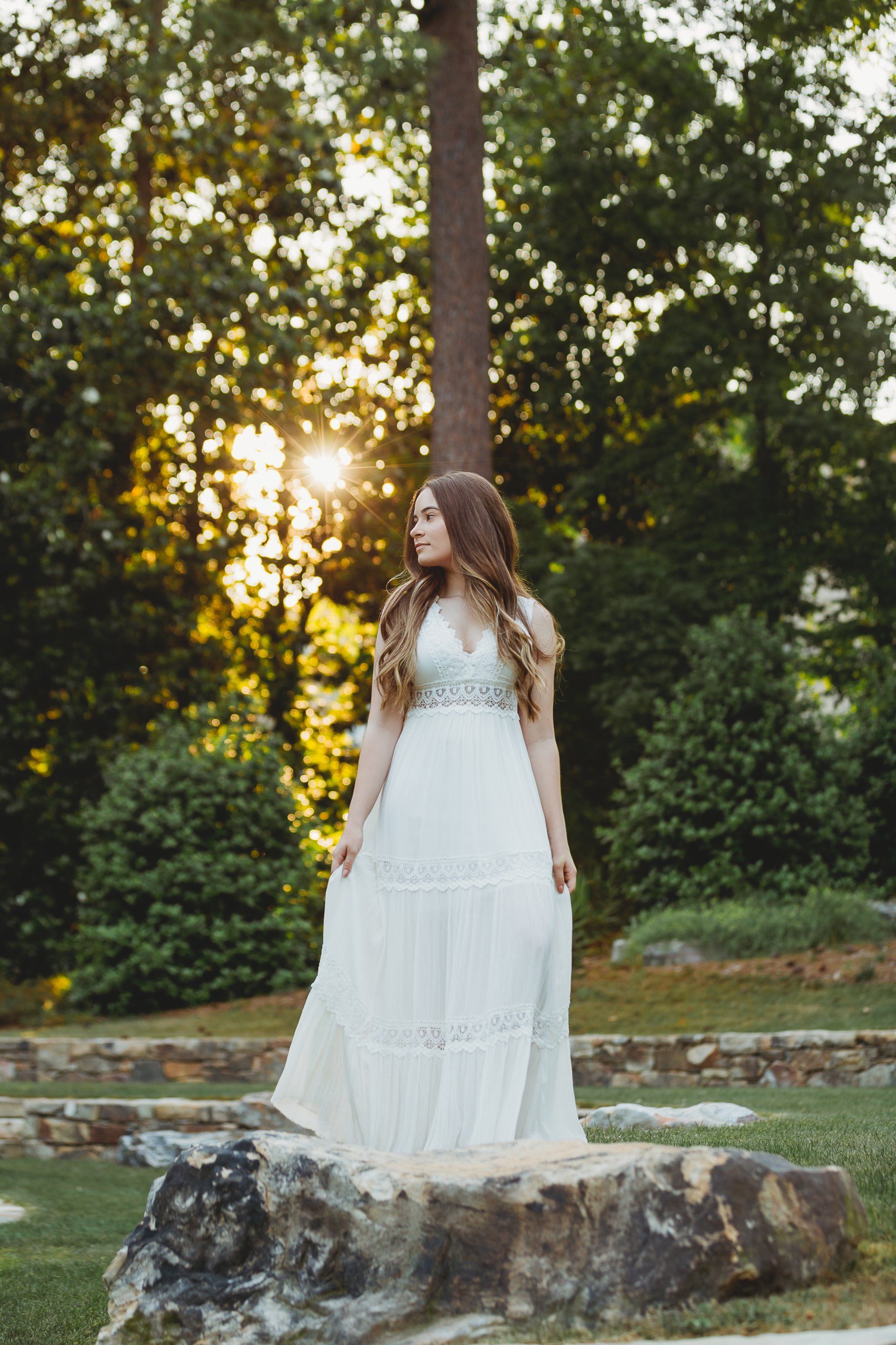 High school senior portrait session at Duke Gardens in Durham, North Carolina
