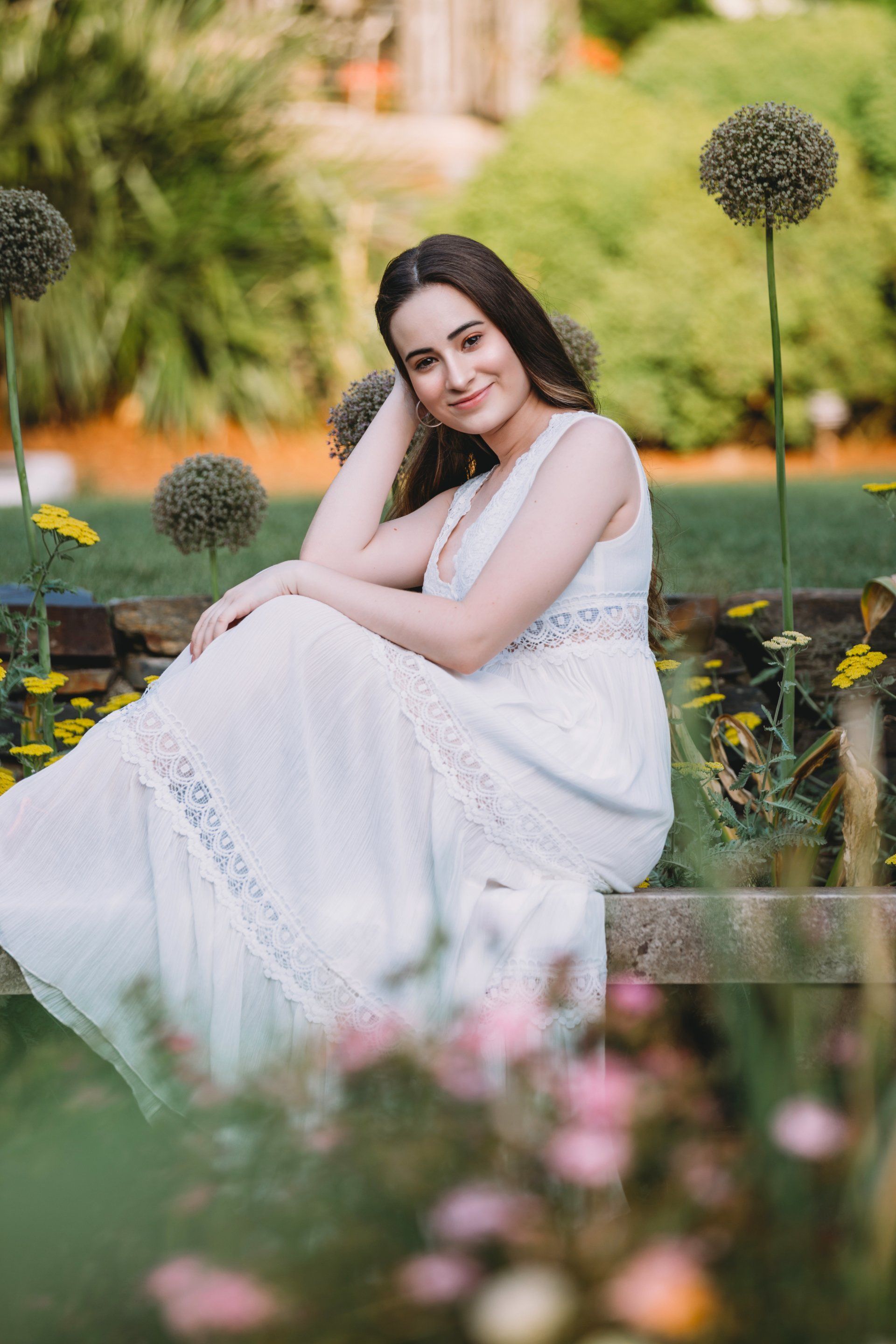 High school senior portrait session at Duke Gardens in Durham, North Carolina

