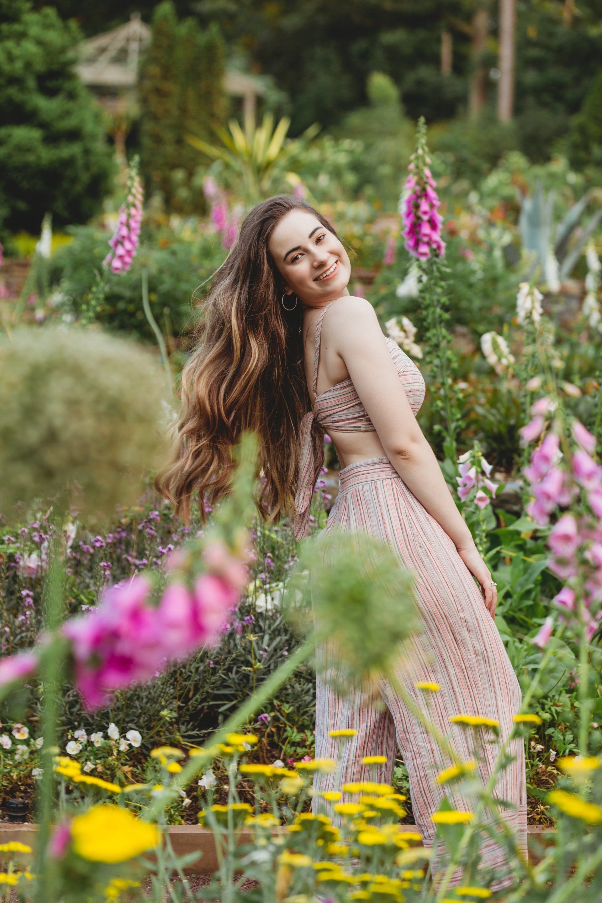 High school senior portrait session at Duke Gardens in Durham, North Carolina
