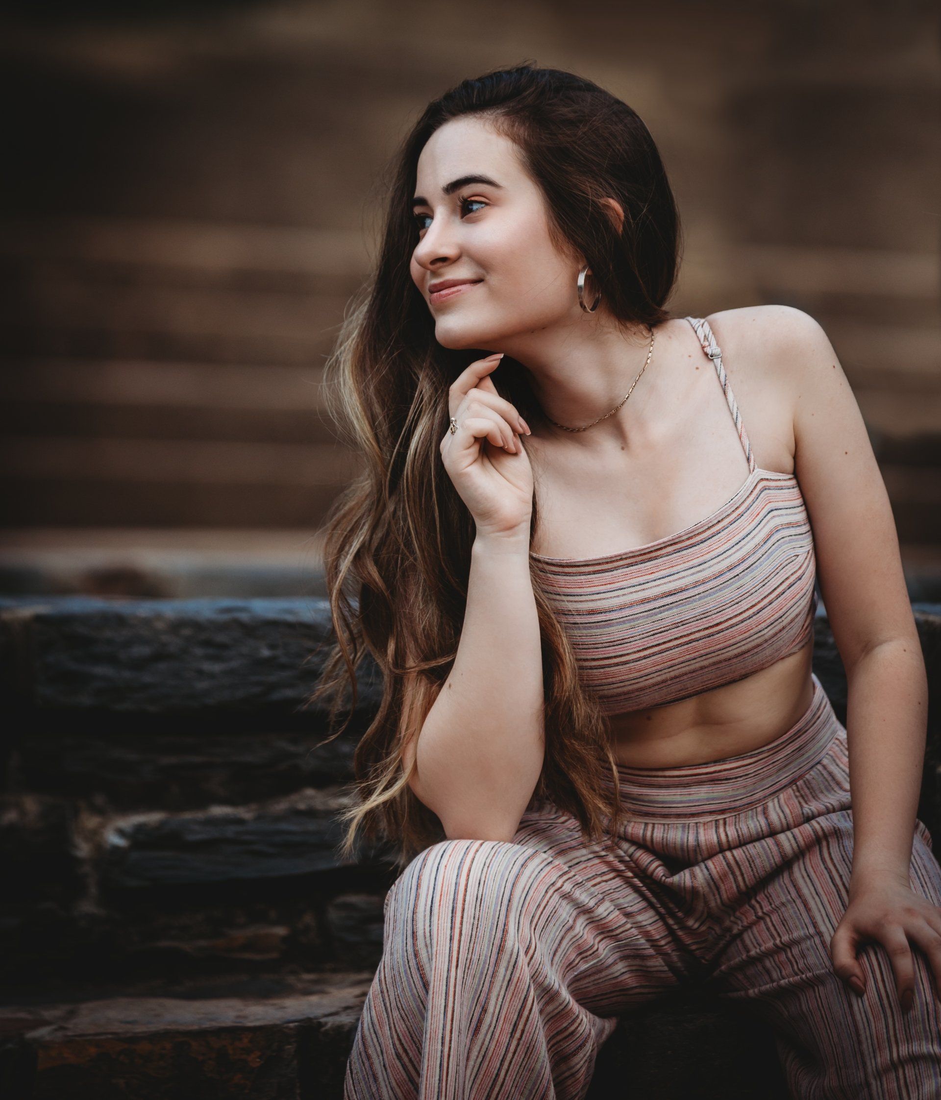 High school senior portrait session at Duke Gardens in Durham, North Carolina
