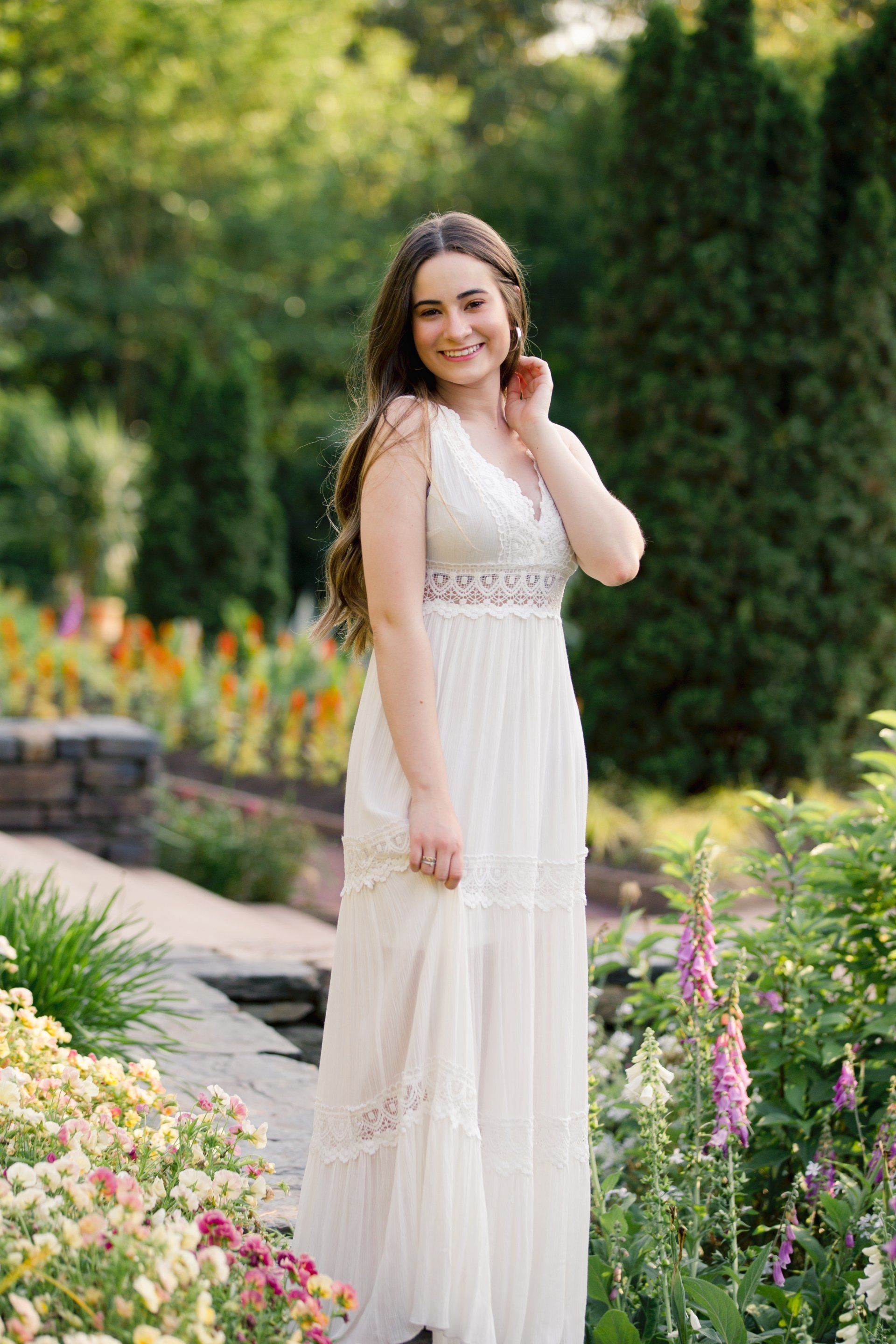 High school senior portrait session at Duke Gardens in Durham, North Carolina
