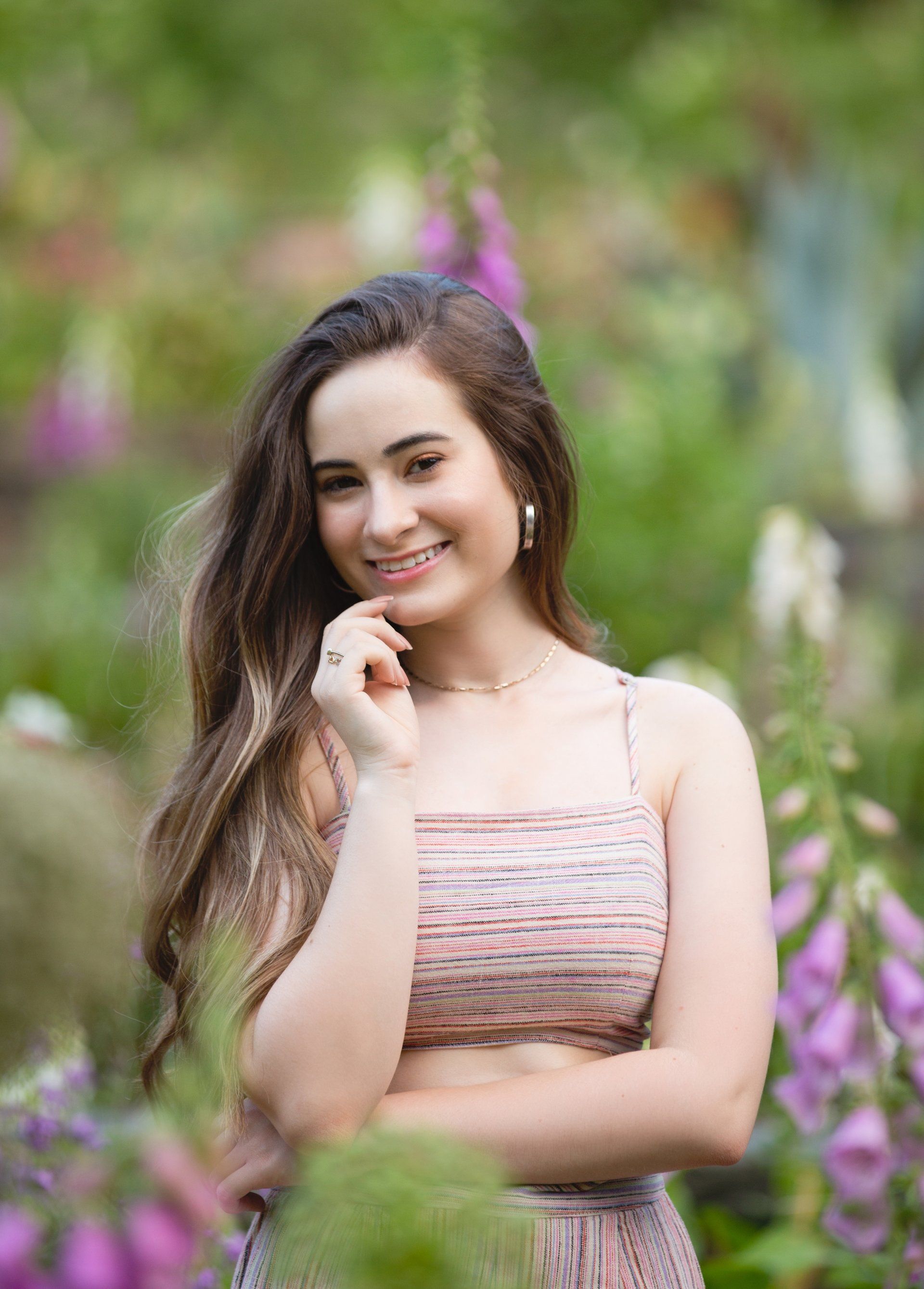 High school senior portrait session at Duke Gardens in Durham, North Carolina
