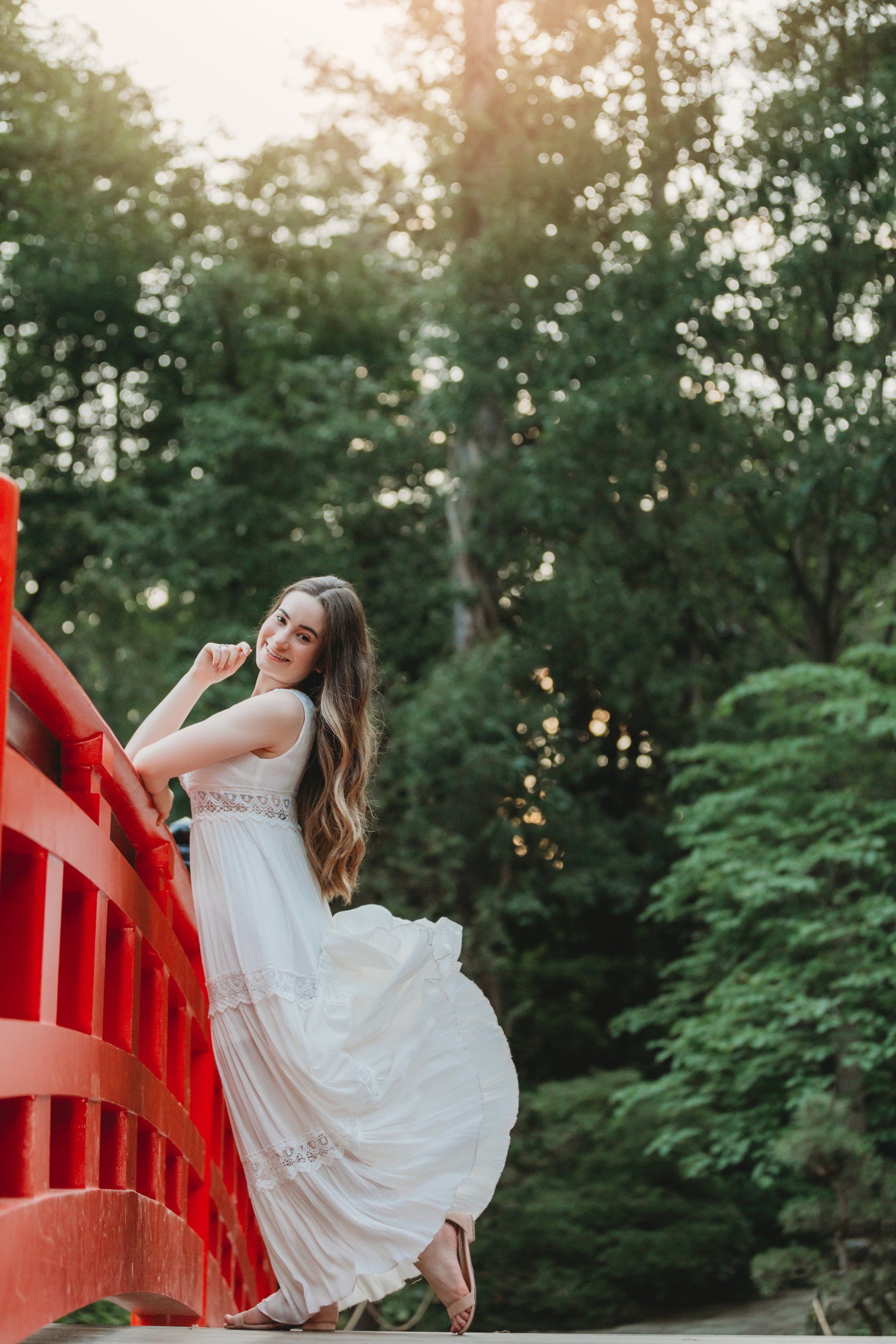 High school senior portrait session at Duke Gardens in Durham, North Carolina
