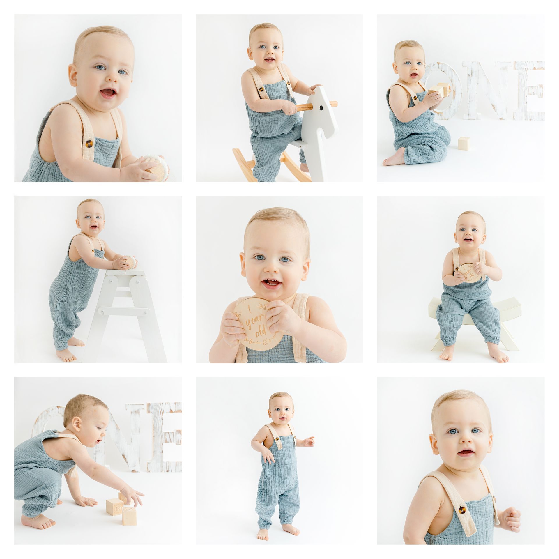 one year old portraits minimalist in Cary studio NC