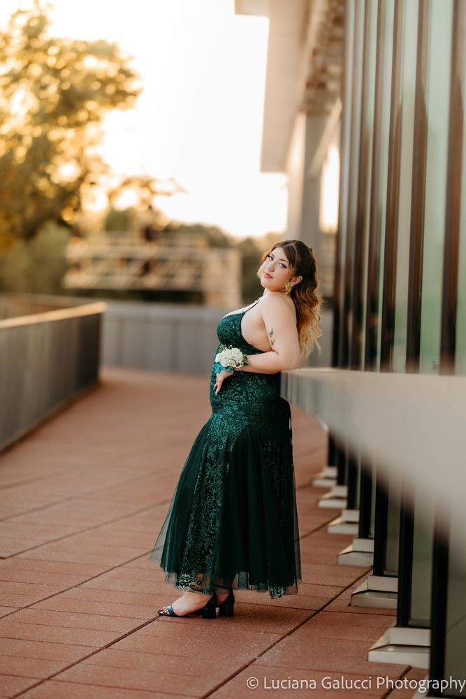 High school prom portraits in downtown Raleigh featuring elegant styling and natural light
