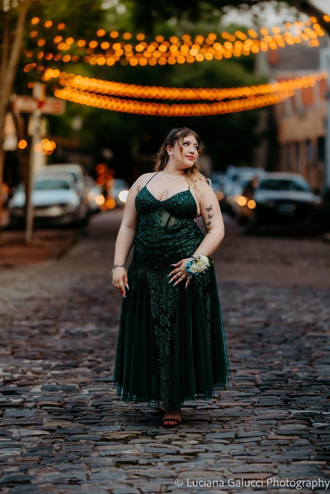 High school prom portraits in downtown Raleigh featuring elegant styling and natural light
