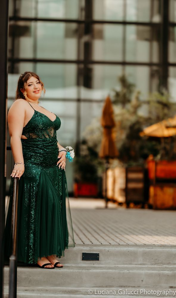 High school prom portraits in downtown Raleigh featuring elegant styling and natural light
