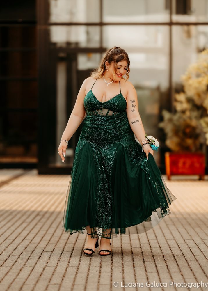 High school prom portraits in downtown Raleigh featuring elegant styling and natural light
