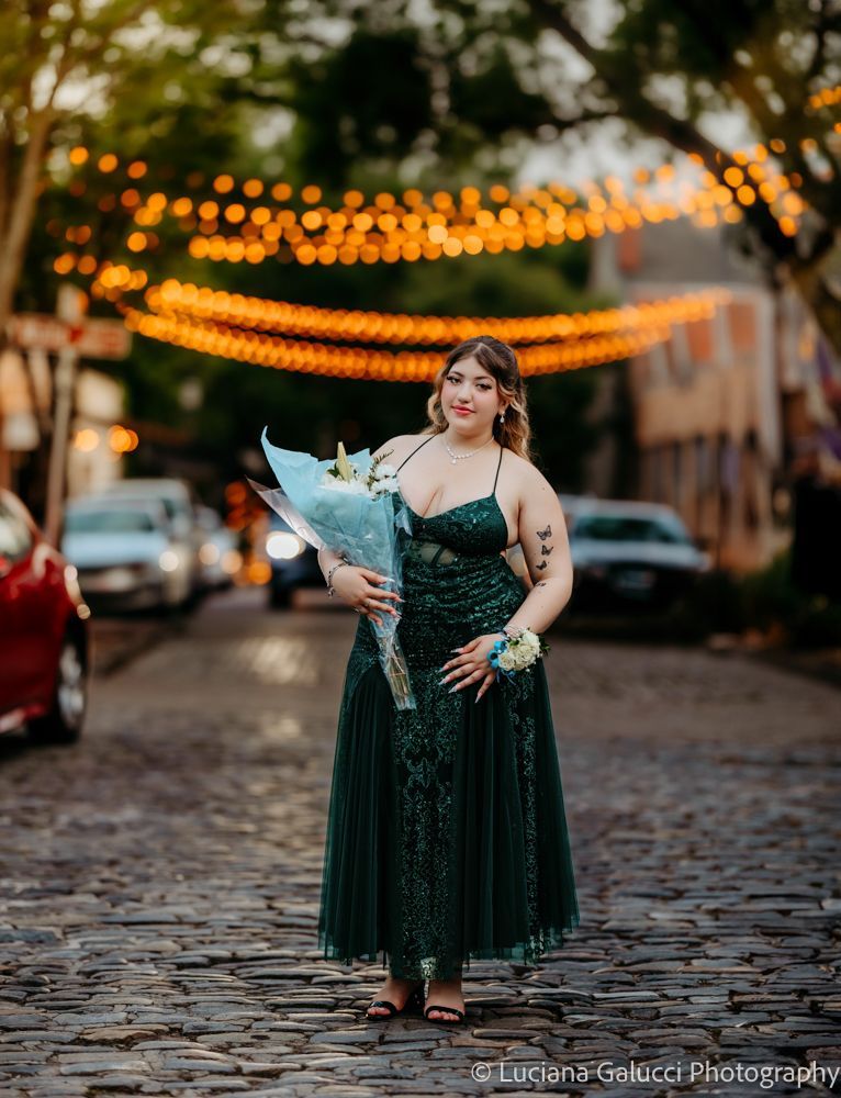 High school prom portraits in downtown Raleigh featuring elegant styling and natural light

