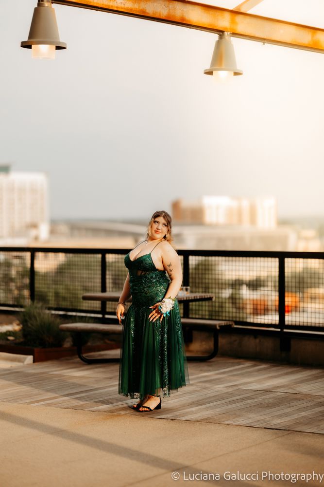 High school prom portraits in downtown Raleigh featuring elegant styling and natural light
