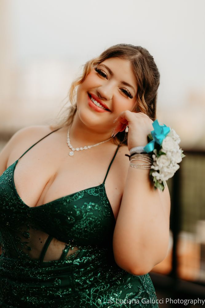 High school prom portraits in downtown Raleigh featuring elegant styling and natural light
