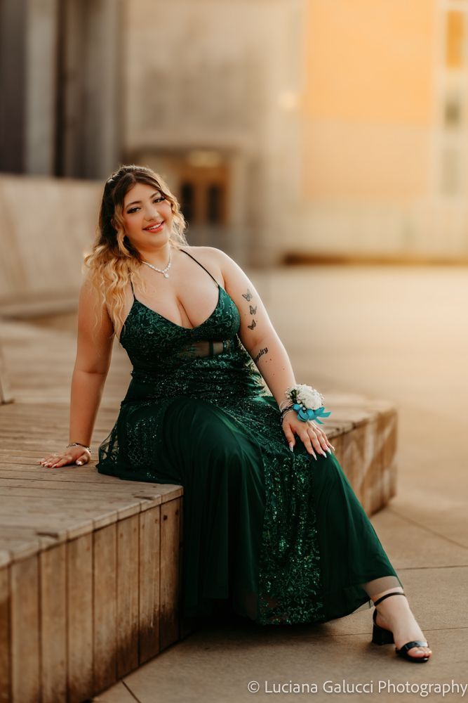 High school prom portraits in downtown Raleigh featuring elegant styling and natural light
