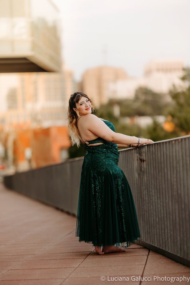 High school prom portraits in downtown Raleigh featuring elegant styling and natural light
