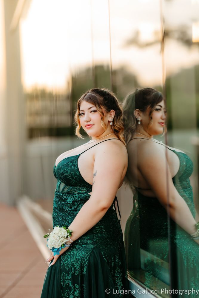 High school prom portraits in downtown Raleigh featuring elegant styling and natural light
