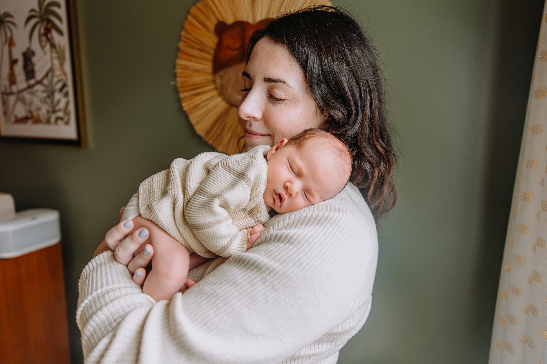 newborn baby  girl sleeping peacefully 
 luxury studio portraits
