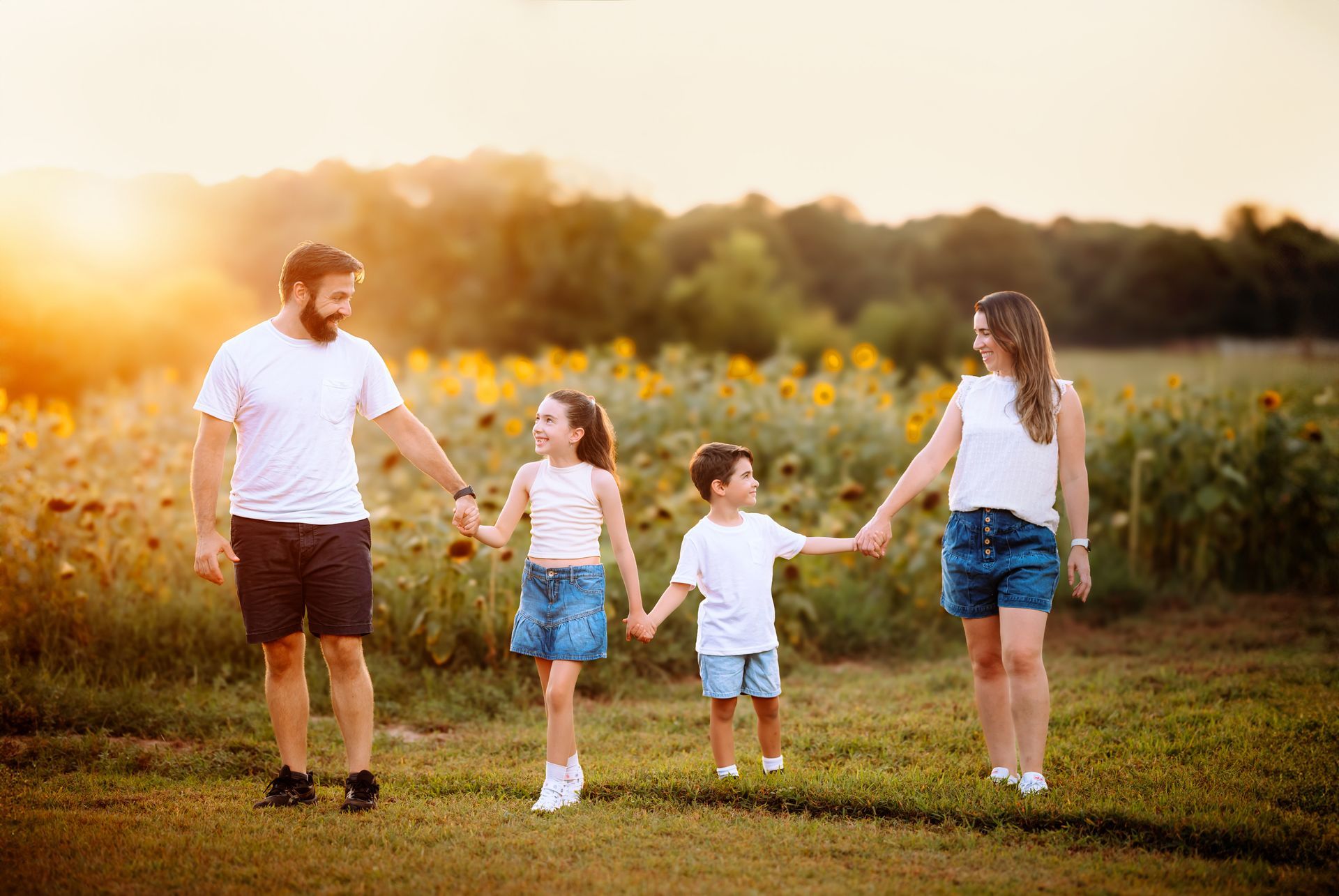 Summer Family Portrait at the Raleigh Rose Garden, NC