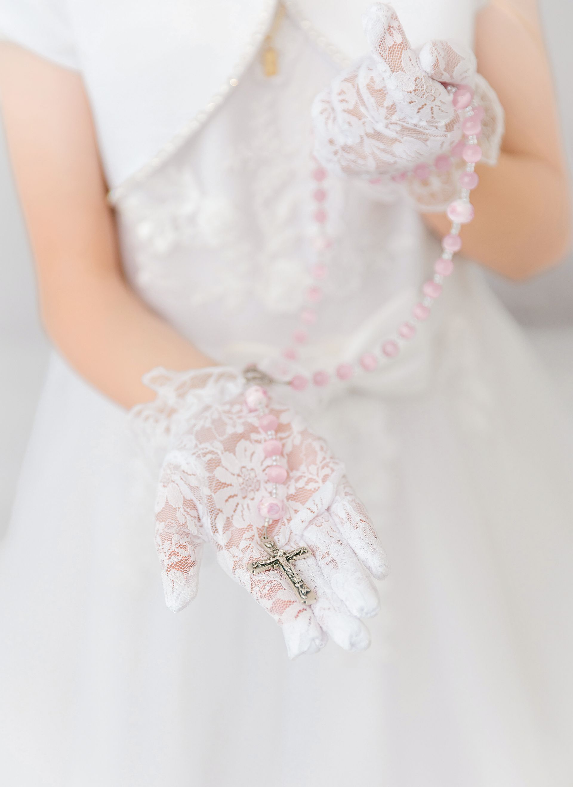 first communion rosary prayer portrait