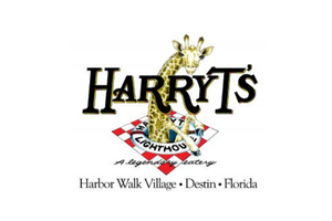 The logo for harry 's lighthouse has a giraffe on it