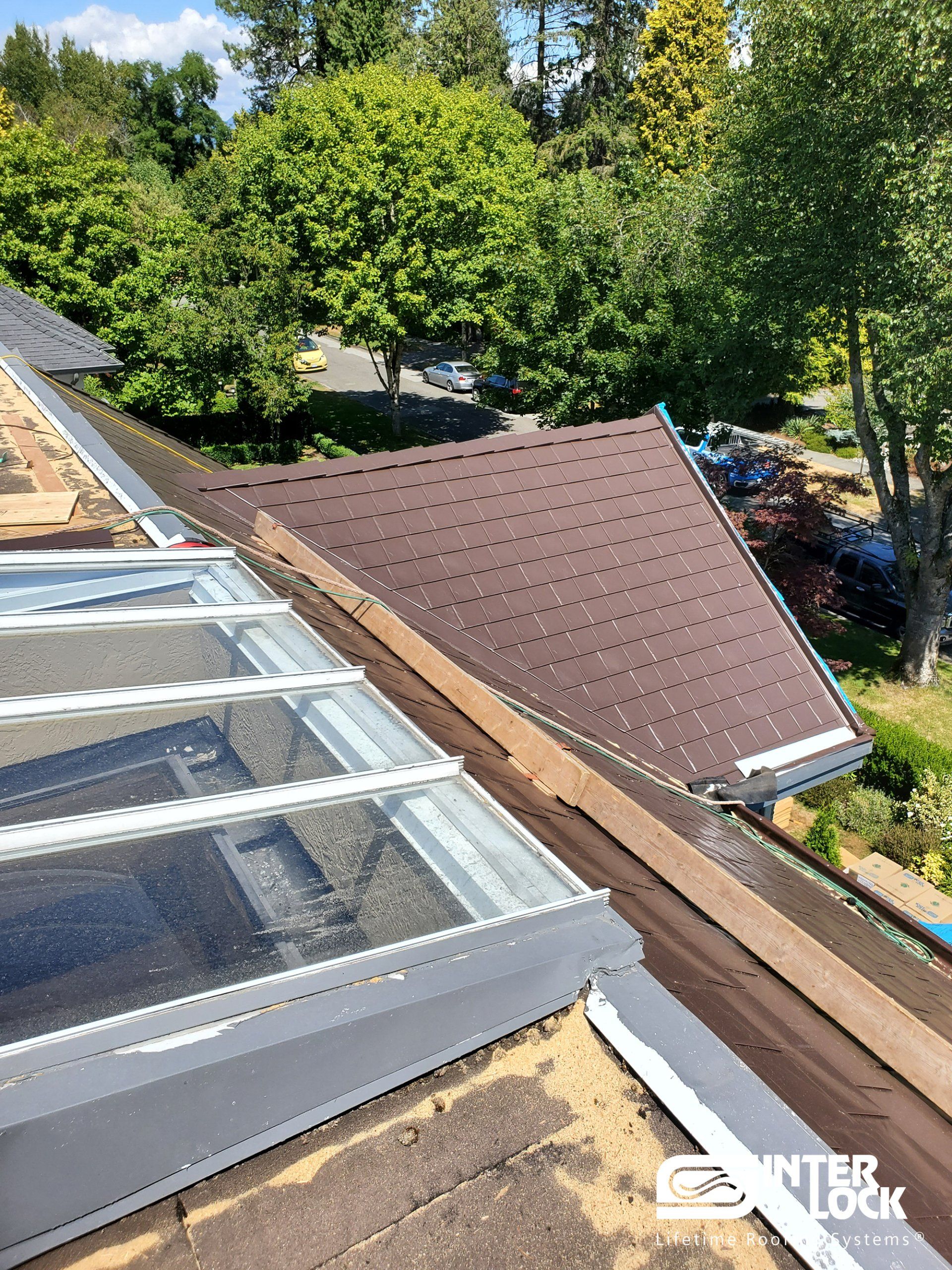 BCGV21023 Vancouver, BC V6M3J1 Interlock® Metal Roofing Colonial Brown Aluminum Slate Shingle Roof