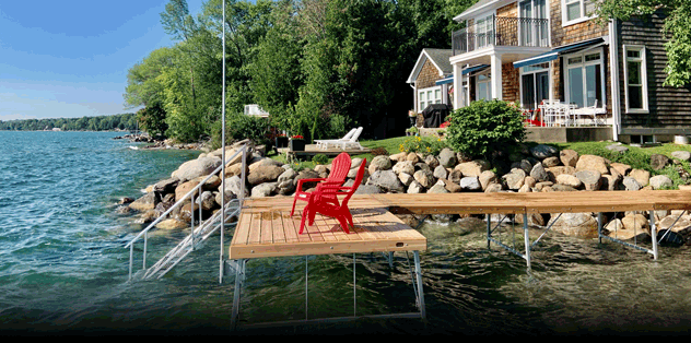 A scenic view of a reliable dock with personalized features and customizable additions