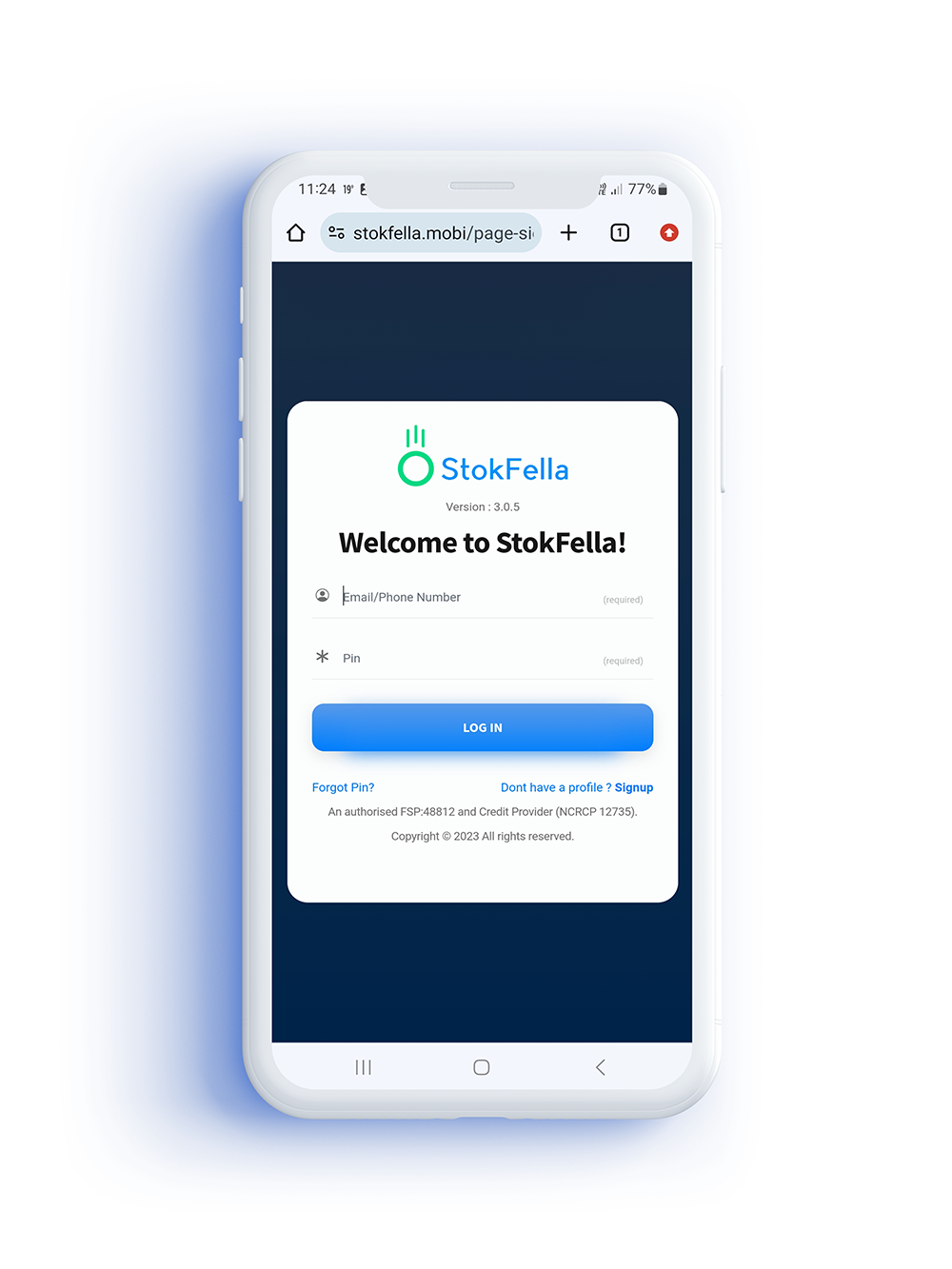 A white cell phone with a home page on it