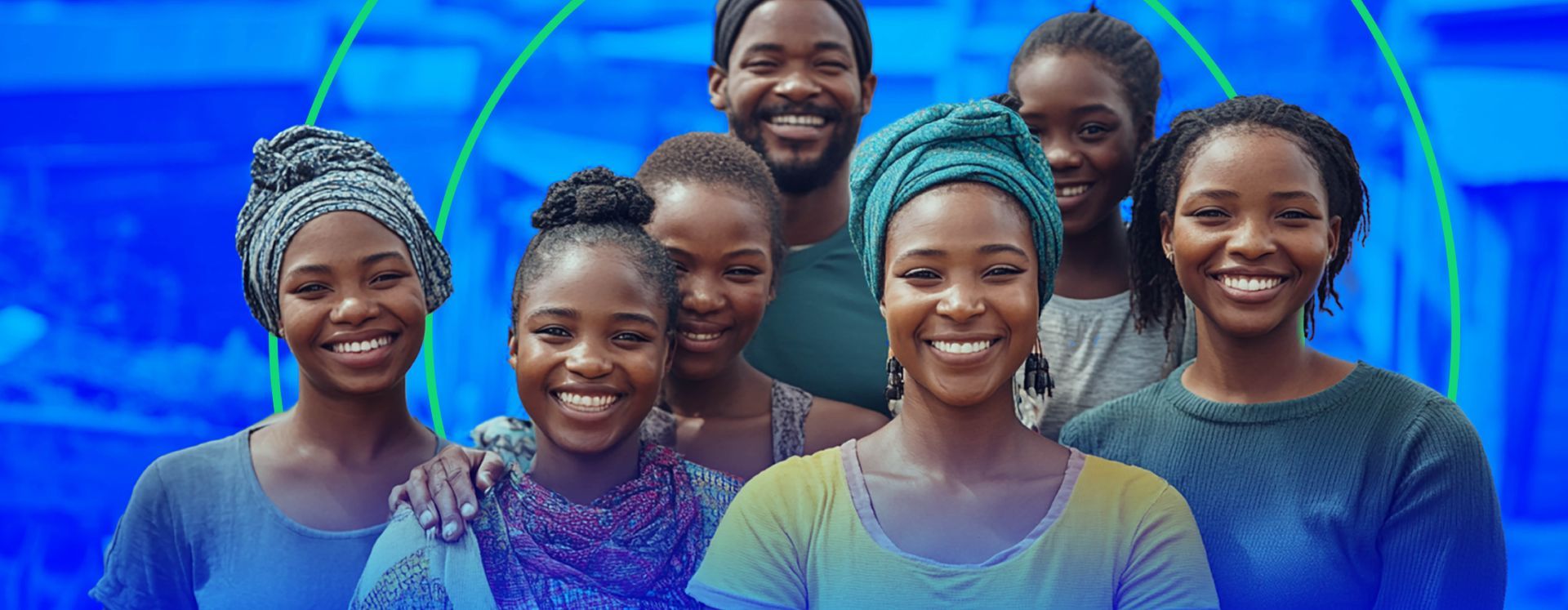 Group of happy young people.