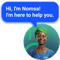 A woman wearing a blue shirt and a name tag that says nomisa