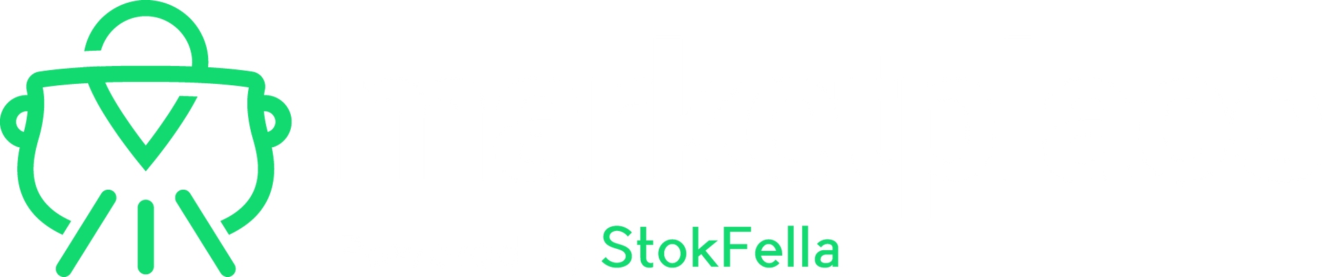 A green circle on a white background with the words stokfella written below it.