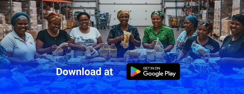 Group of ladies buying groceries in bulk