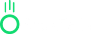 A green circle with three lines coming out of it on a white background.