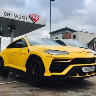 Car wash yellow car