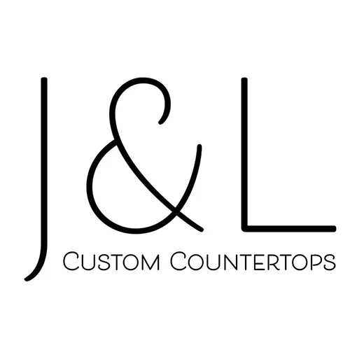 Logo for J & L Custom Countertops: black letters "J & L" with an ampersand, with "CUSTOM COUNTERTOPS" underneath.