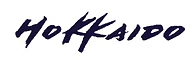 Hokkaido text in a dark blue, handwritten-style font.