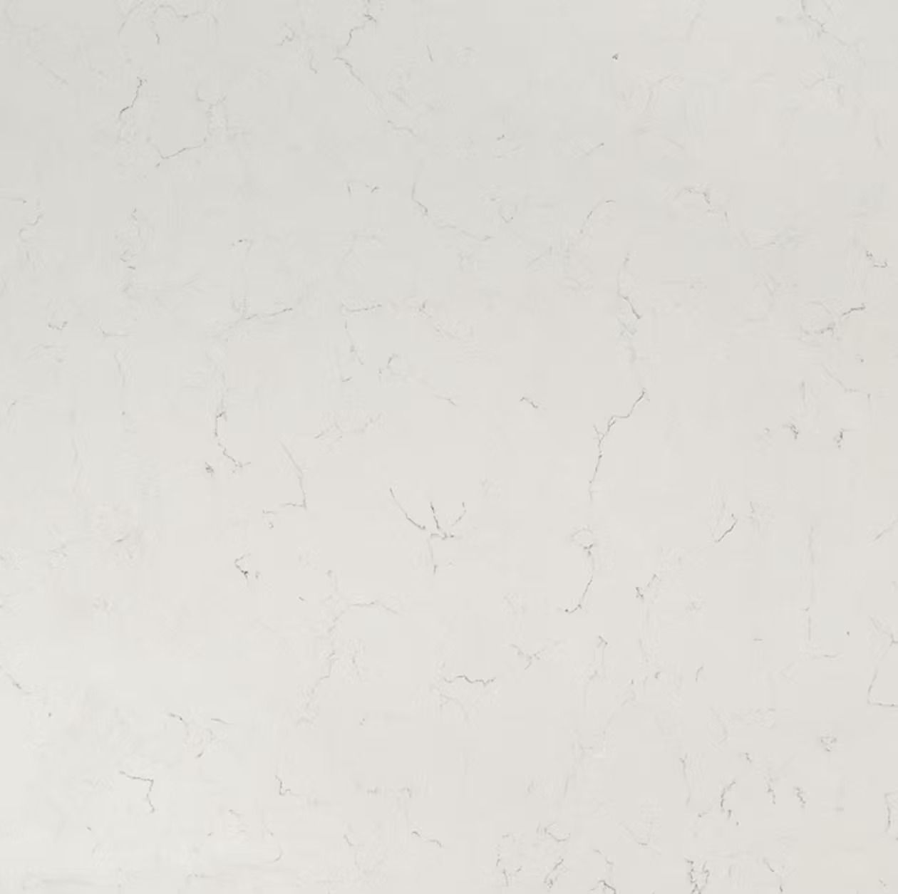White quartz countertop with subtle gray veining.