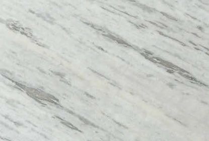 White marble surface with diagonal gray veining.