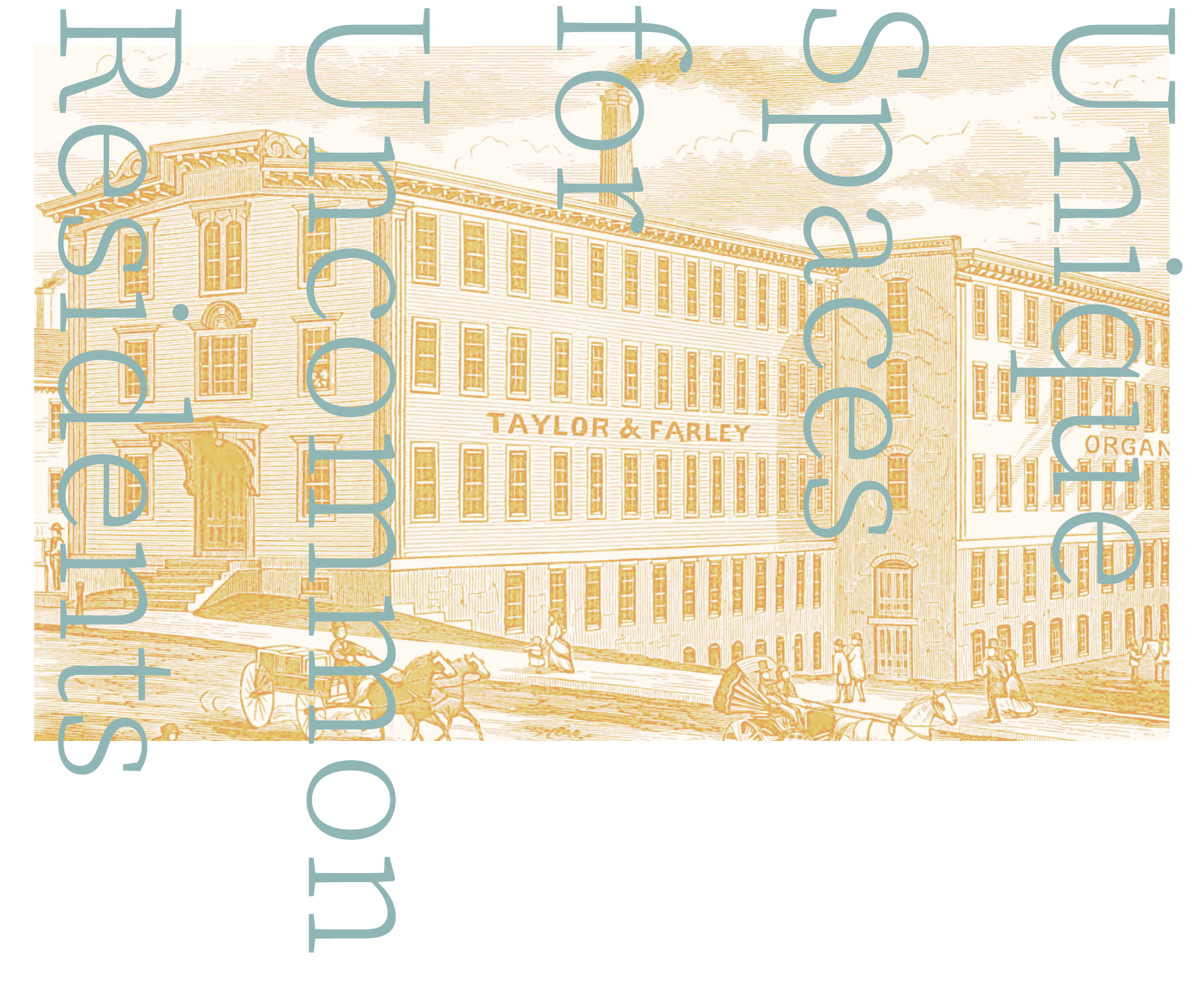 A drawing of a building that says taylor & farley on it