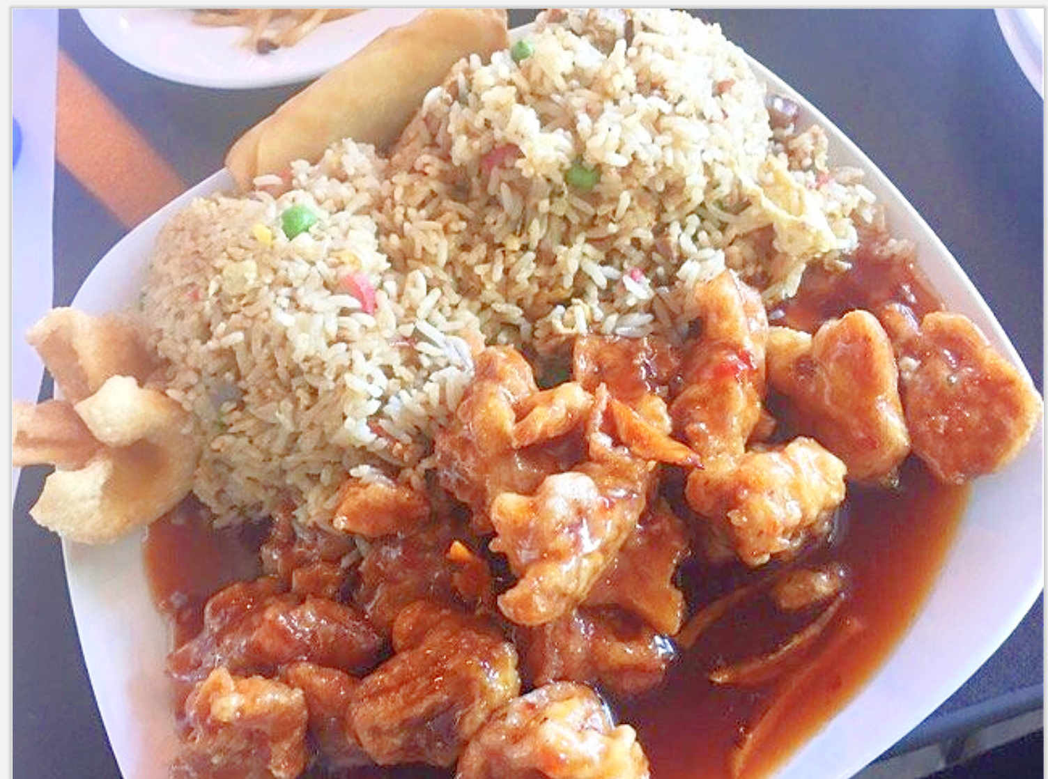orange chicken dinner