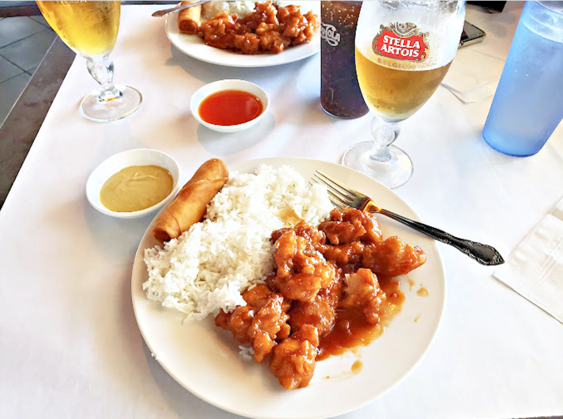 orange chicken lunch