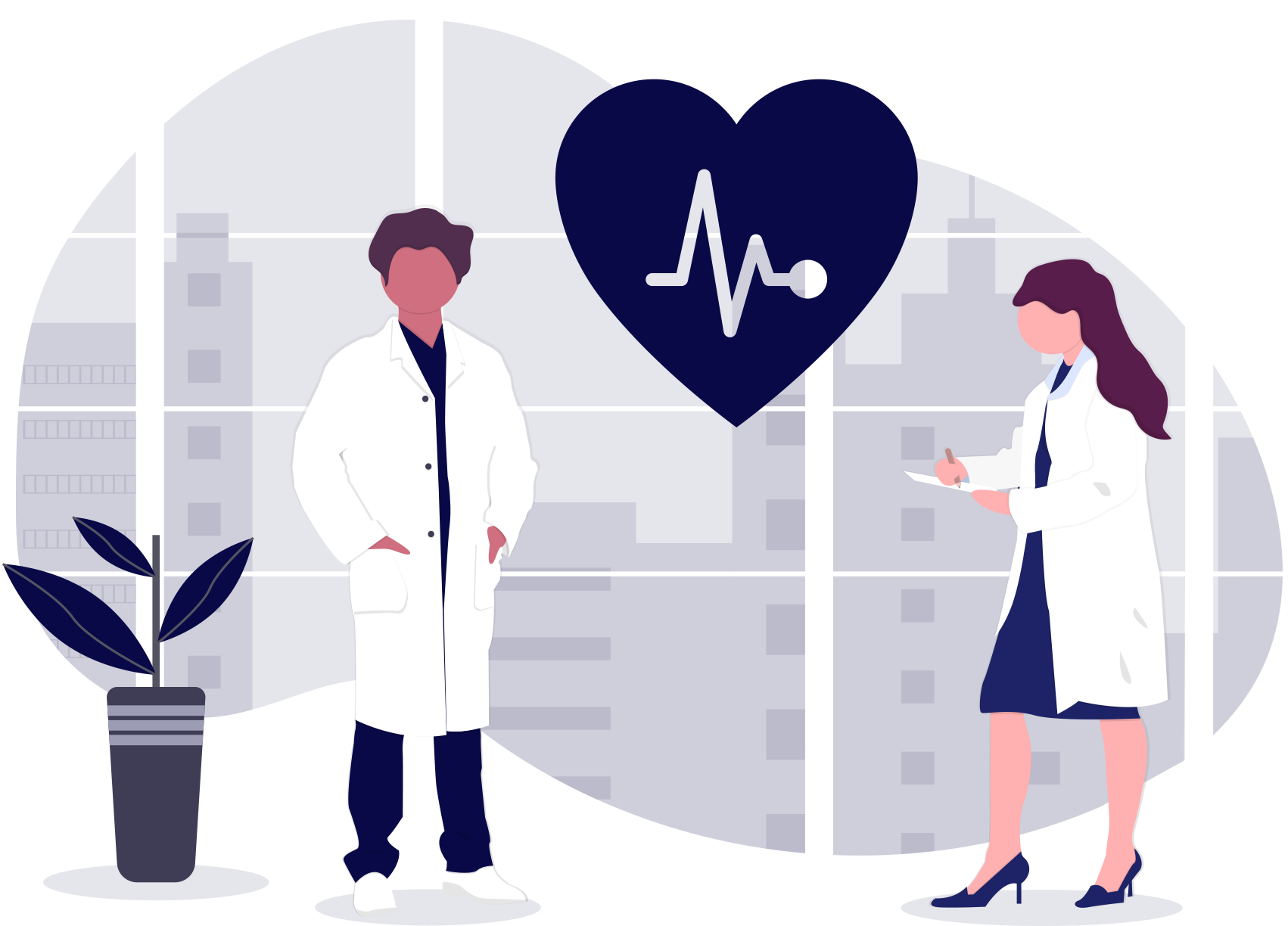 A man and a woman are standing next to each other in front of a heart.
