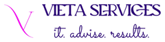 Logo voor Vieta Services met een gestileerde 