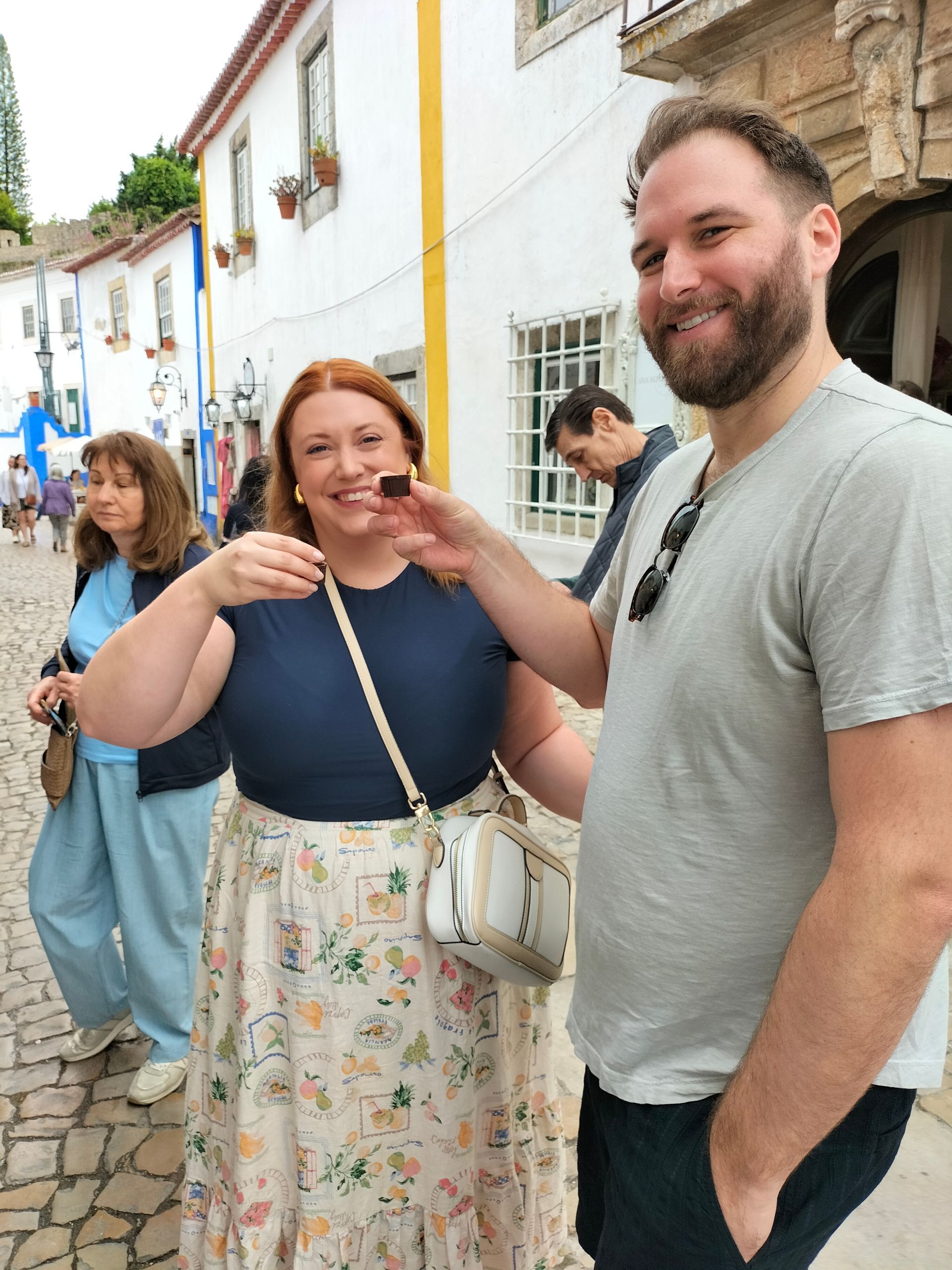 The Amity Family Tours Travelers at Óbidos from Lisbon
